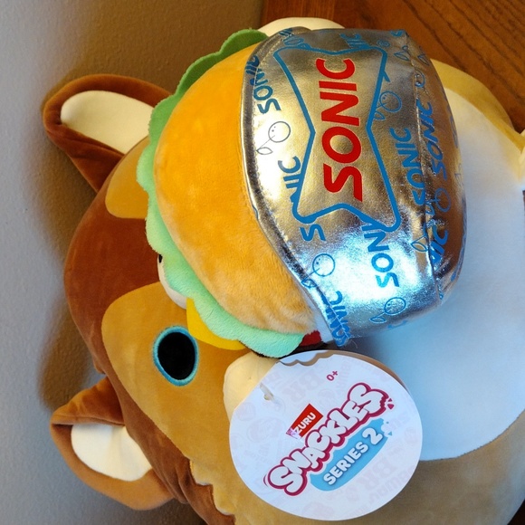 Snackles Lucas Sonic 13" Plush by Zuru Series 2 Puppy with Cheeseburger NWT - Picture 2 of 7